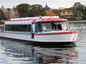 Boat transportation at Disney World