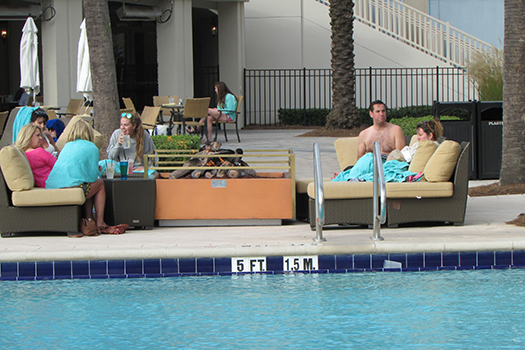 Waldorf Astoria Orlando fire pit by the pool