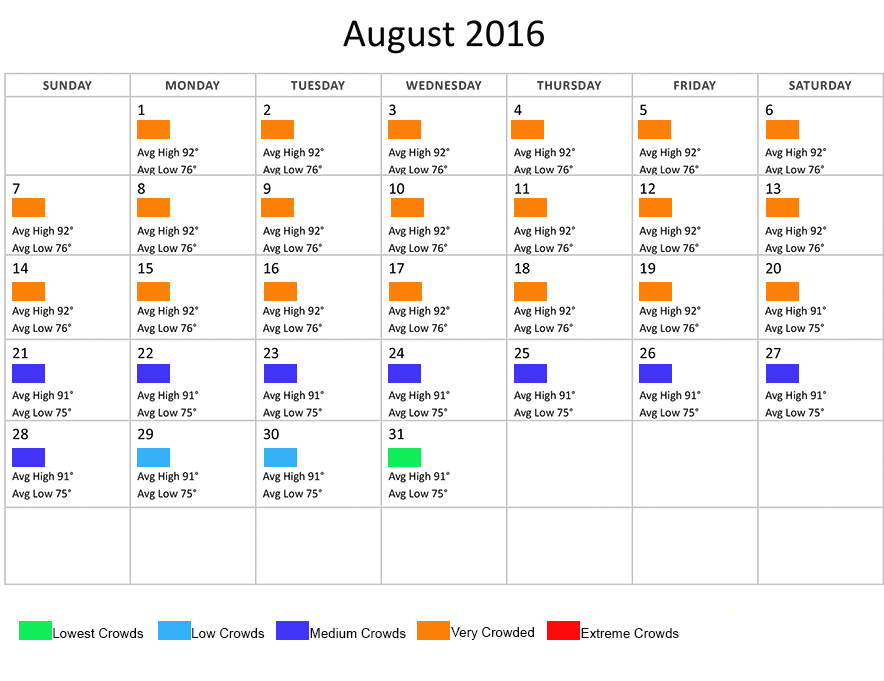 August 16 Disney World Crowds Weather Calendar Walt Disney World Made Easy For Everyone