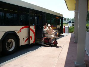 Disney person on bus wheelchair