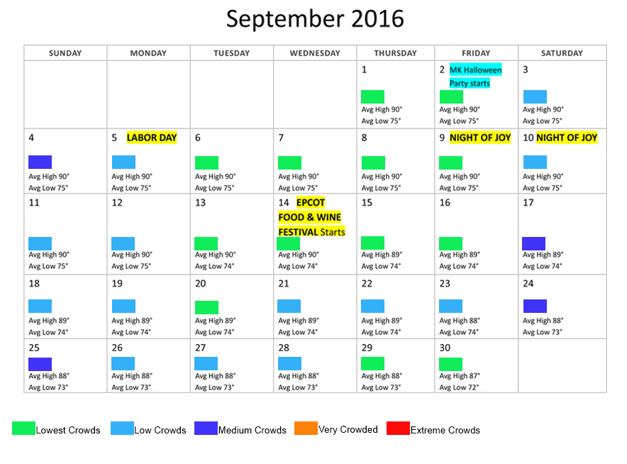 September 16 Disney World Crowds Weather Calendar Walt Disney World Made Easy For Everyone