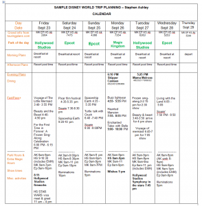 How to Create a Calendar For Your Disney World Trip - Walt Disney World ...