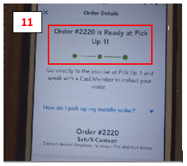 11 Mobile ordering at Disney progress bar shows when you're order is ready