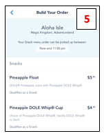 5 Mobile ordering at Disney World view foods