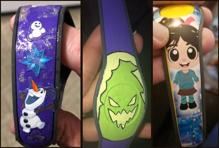 Magic Bands montage of decorated Magic Bands