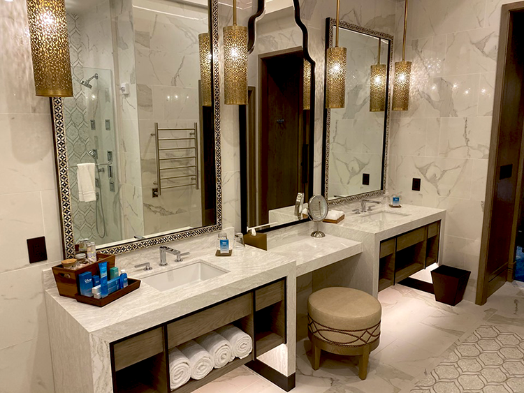Alcazar Suite Bathroom Sink Area in the Grand Destino Tower 