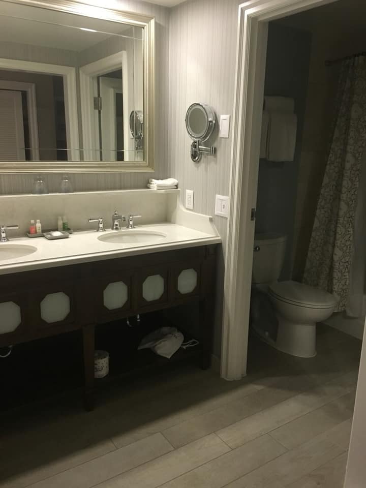 Beach Club Resort bathroom double sink area 