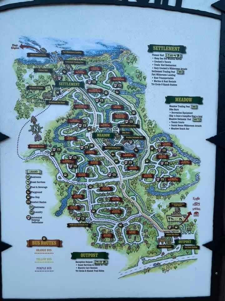 Map of Disney's Fort Wilderness Resort