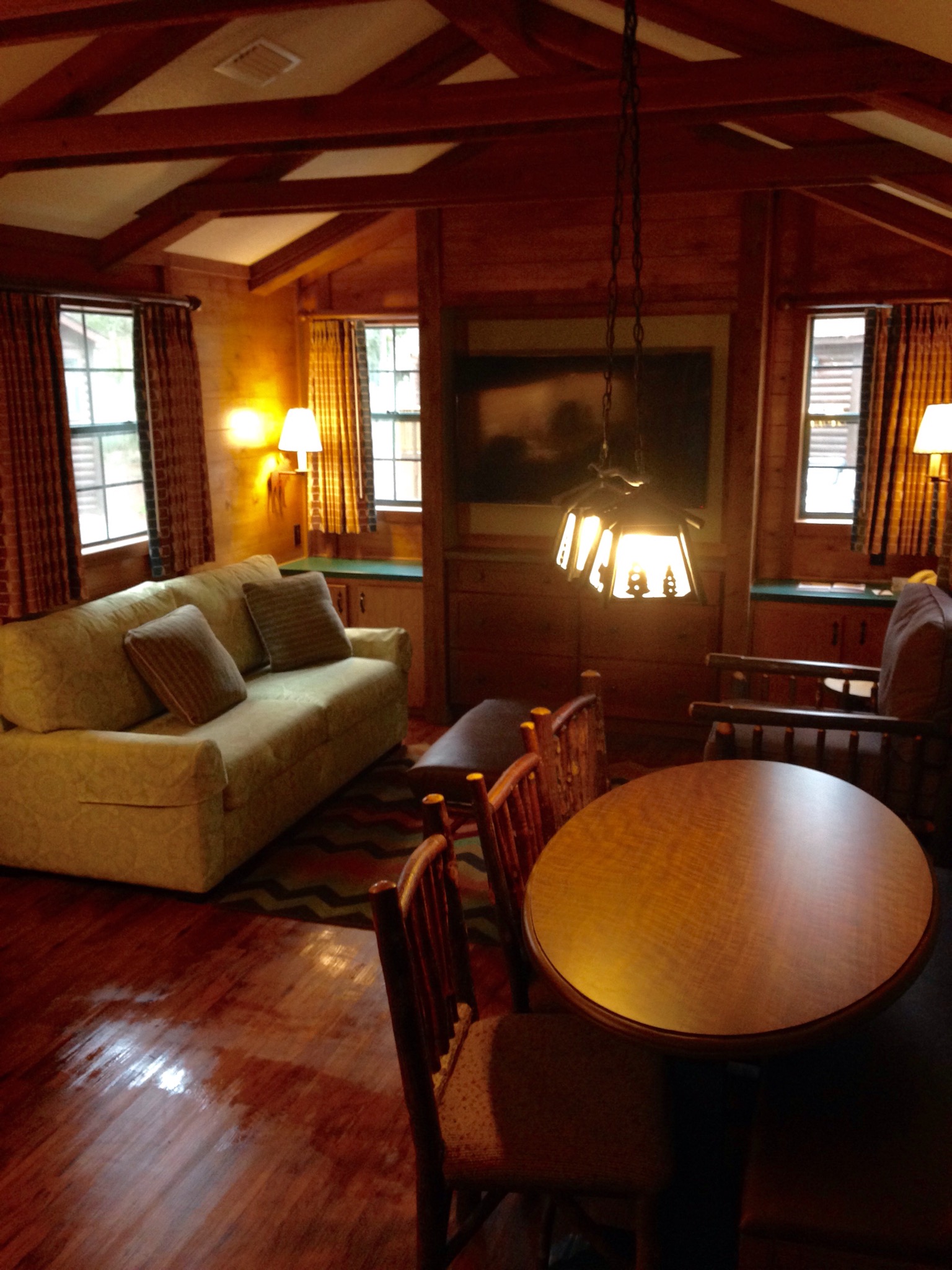Cabin living area at Fort Wilderness